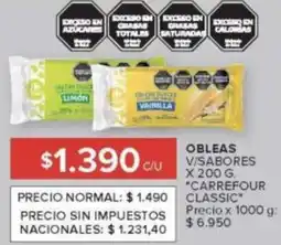Carrefour Carrefour classic obleas v/sabores oferta