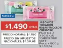 Carrefour Carrefour soft japón de tocador rosas/tricolor/ cremoso pack oferta