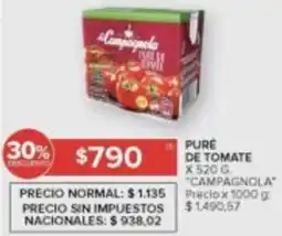 Carrefour Campagnola puré de tomate oferta