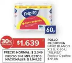Carrefour Felpita rollo de cocina paño blanco oferta