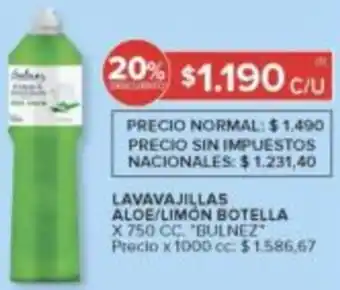 Bulnez lavavajillas aloe/limon botella