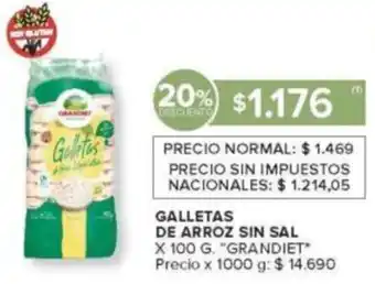 Grandiet galletas de arroz sin sal