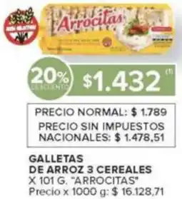 Carrefour Arrocitas galletas de arroz 3 cereales oferta