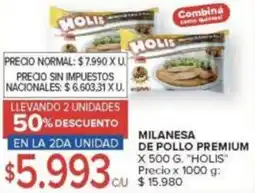 Carrefour Holis milanesa de pollo premium oferta