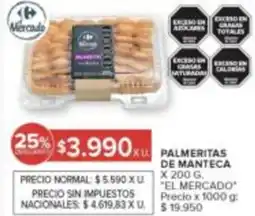 Carrefour El mercado palmeritas de manteca oferta