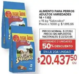 Carrefour Sabrositos alimento para perros adultos variedades oferta