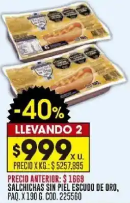 Coto Salchichas sin piel escudo de oro, paq. oferta