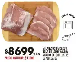 Coto Milanesas de cerdo bola de lomo/nalga/ cuadrada oferta