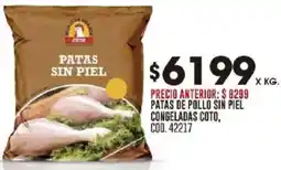 Coto Patas de pollo sin piel congeladas coto oferta