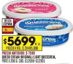 Coto Quescrem queso crema original/light pote oferta