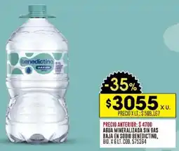 Coto Benedictino agua mineralizada sin gas baja en sodio oferta
