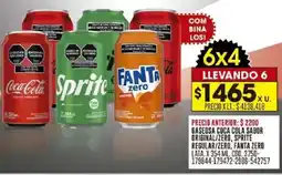Coto Coca cola sabor original/zero, sprite regular/zero, fanta zero gaseosa lata oferta