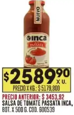 Coto Inca salsa de tomate passata bot. oferta