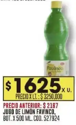 Coto Favinco jugo de limon bot. oferta