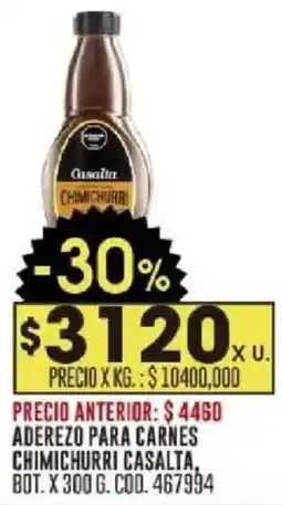 Coto Casalta aderezo para carnes chimichurri bot. oferta