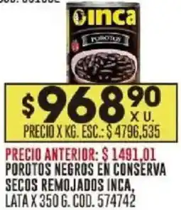 Coto Inca porotos negros en conserva secos remojados lata oferta