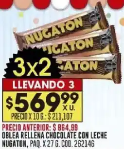 Coto Nugaton oblea rellena chocolate con leche paq. oferta
