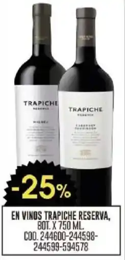 Coto Trapiche reserva en vinos bot. oferta