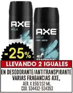 Coto Axe en desodorante/antitranspirante varias fragancias oferta