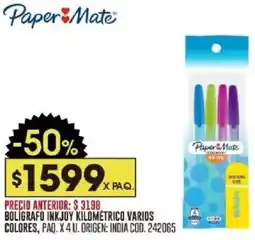 Coto Paper mate boligrafo inkjoy kilométrico varios colores, paq. oferta