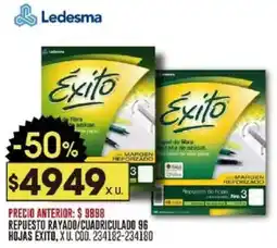 Coto Exito repuesto rayado/cuadriculado 96 hojas oferta