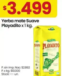 Changomas Playadito yerba mate suave oferta