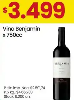 Changomas Benjamín vino oferta
