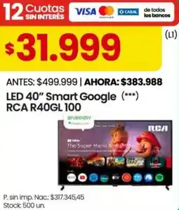 Changomas RCA led 40" smart google oferta