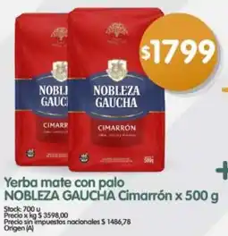 Supermercados Buenos Días Nobleza gaucha yerba mate con palo cimarrón oferta