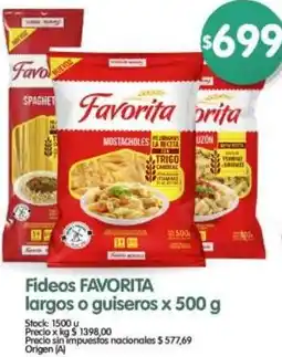 Supermercados Buenos Días Favorita fideos largos o guiseros oferta