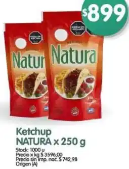 Supermercados Buenos Días Natura ketchup oferta