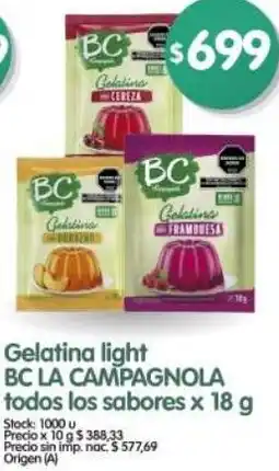 Supermercados Buenos Días Bc la campagnola gelatina light todos los sabores oferta