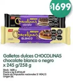 Supermercados Buenos Días Chocolinas galletas dulces chocolate blanco o negro oferta