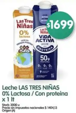 Supermercados Buenos Días Las tres niñas leche 0% lactosa / con proteina oferta