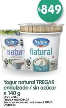 Supermercados Buenos Días Tregar yogur natural endulzado/sin azúcar oferta