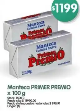 Supermercados Buenos Días Primer premio manteca oferta