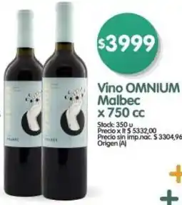 Supermercados Buenos Días Omnium vino malbec oferta