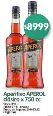 Supermercados Buenos Días Aperol aperitivo clásico oferta