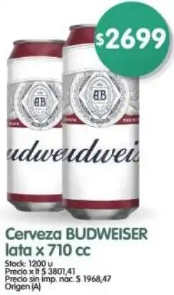 Supermercados Buenos Días Budweiser cerveza lata oferta