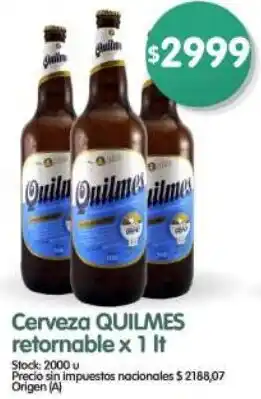 Quilmes cerveza retornable