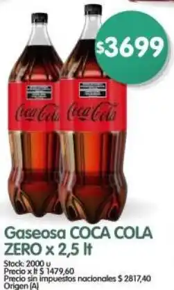 Supermercados Buenos Días Coca cola zero gaseosa oferta