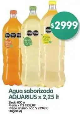 Supermercados Buenos Días Aquarius agua saborizada oferta