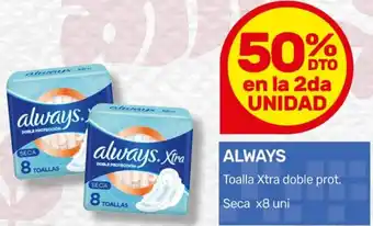 Nini Mayorista Always toalla xtra doble prot. seca oferta