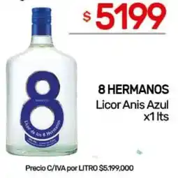 Nini Mayorista 8 hermanos licor anis azul oferta