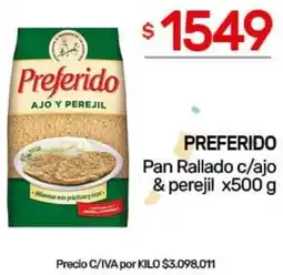 Nini Mayorista Preferido pan rallado c/ajo & perejil oferta