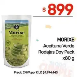 Nini Mayorista Morixe aceituna verde rodajas doy pack oferta