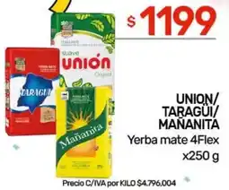 Nini Mayorista Union/ taragüi/ mañanita yerba mate 4flex oferta