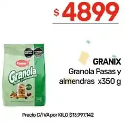 Nini Mayorista Granix granola pasas y almendras oferta