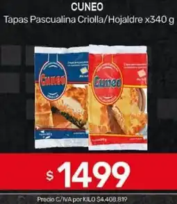 Nini Mayorista Cuneo tapas pascualina criolla/hojaldre oferta