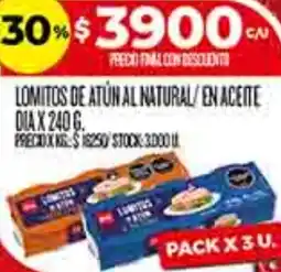 Supermercados DIA Dia lomitos de atún al natural/en aceite oferta